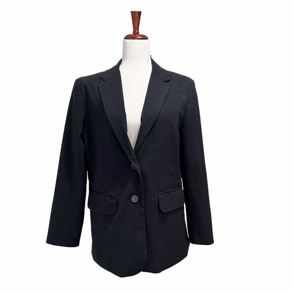 Norma Kamali Blazer Size XL Women's Black 2‎ Button Soft Classic Work Jacket - Picture 1 of 7